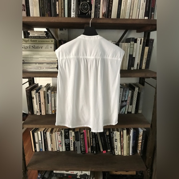 Like New Splendid White Surplice V-Neck Hi Low Crossover Ruched Top M - Picture 9 of 13